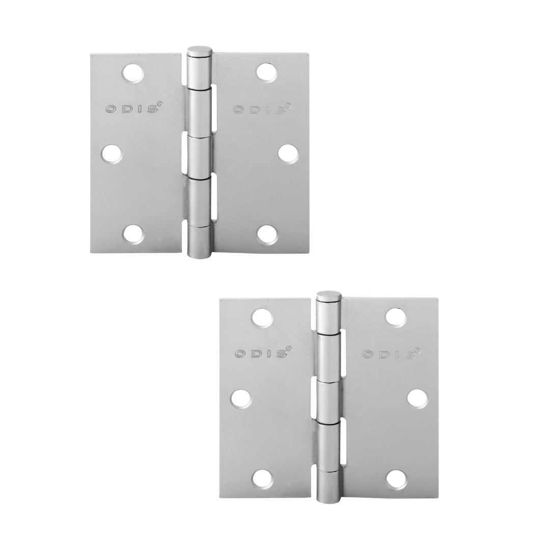 Pack 2 Bisagras Acero Odis 3,5×3,5×20 Canto Recto - Plata