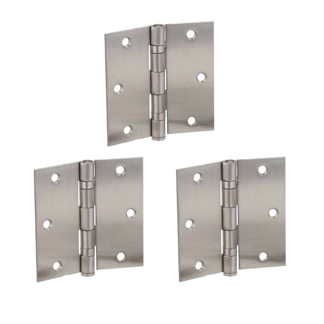 Pack 3 Bisagras Fierro Odis Con Rodamiento 3,5”×3,5”×2,2mm - Plata