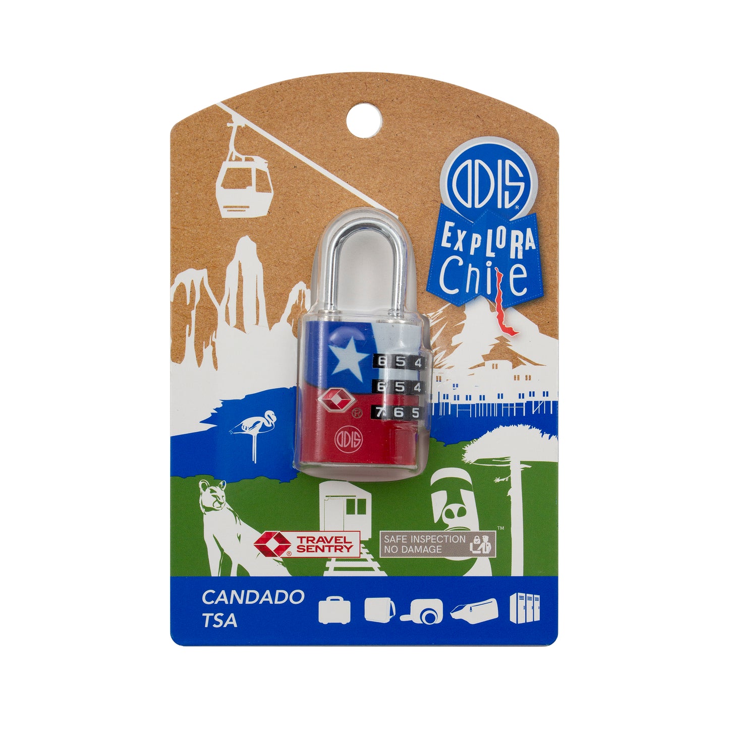 Candado Odis TSA Viaje Maleta 30mm con clave Línea Explora - Chile