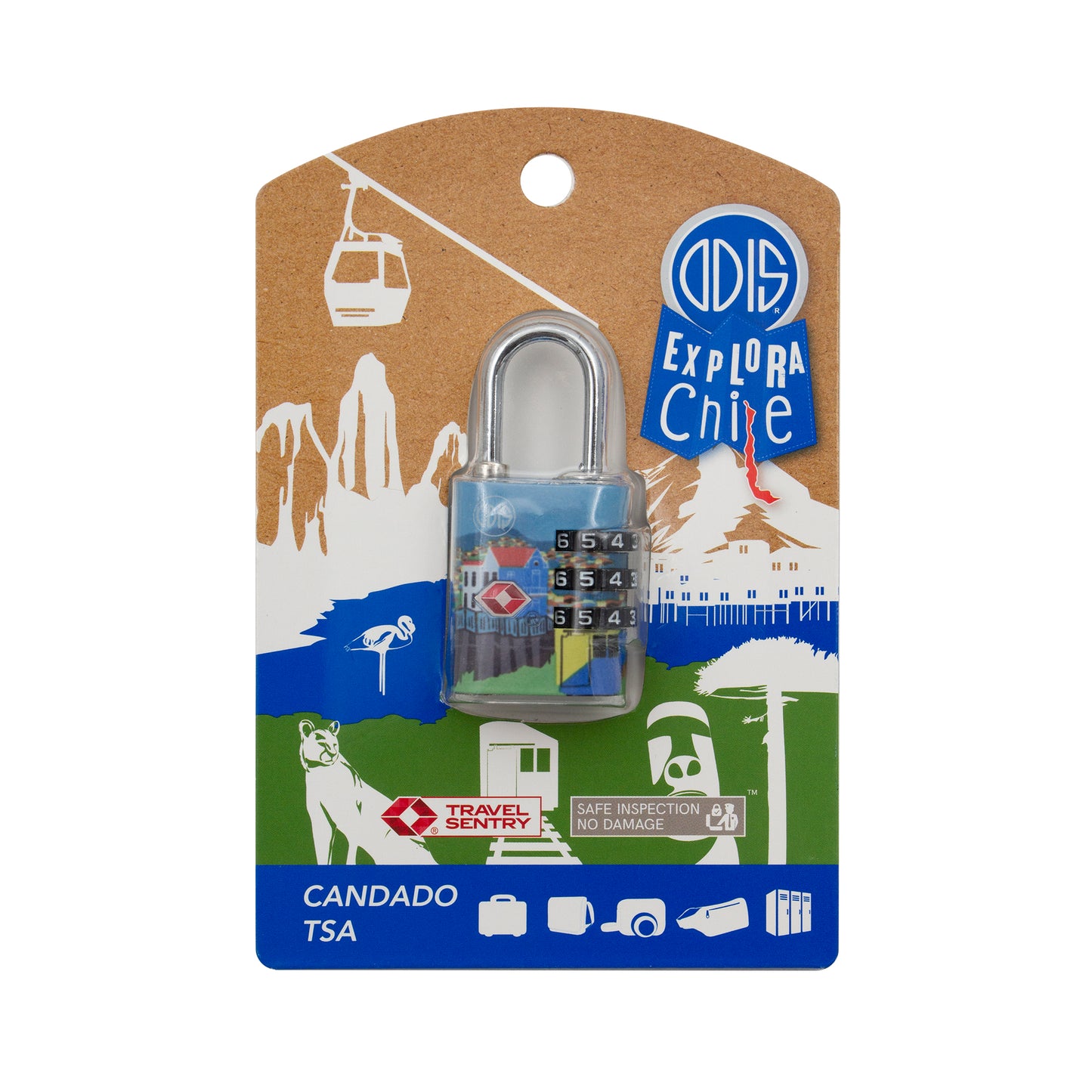 Candado Odis TSA Viaje Maleta 30mm con clave Línea Explora - Valparaíso