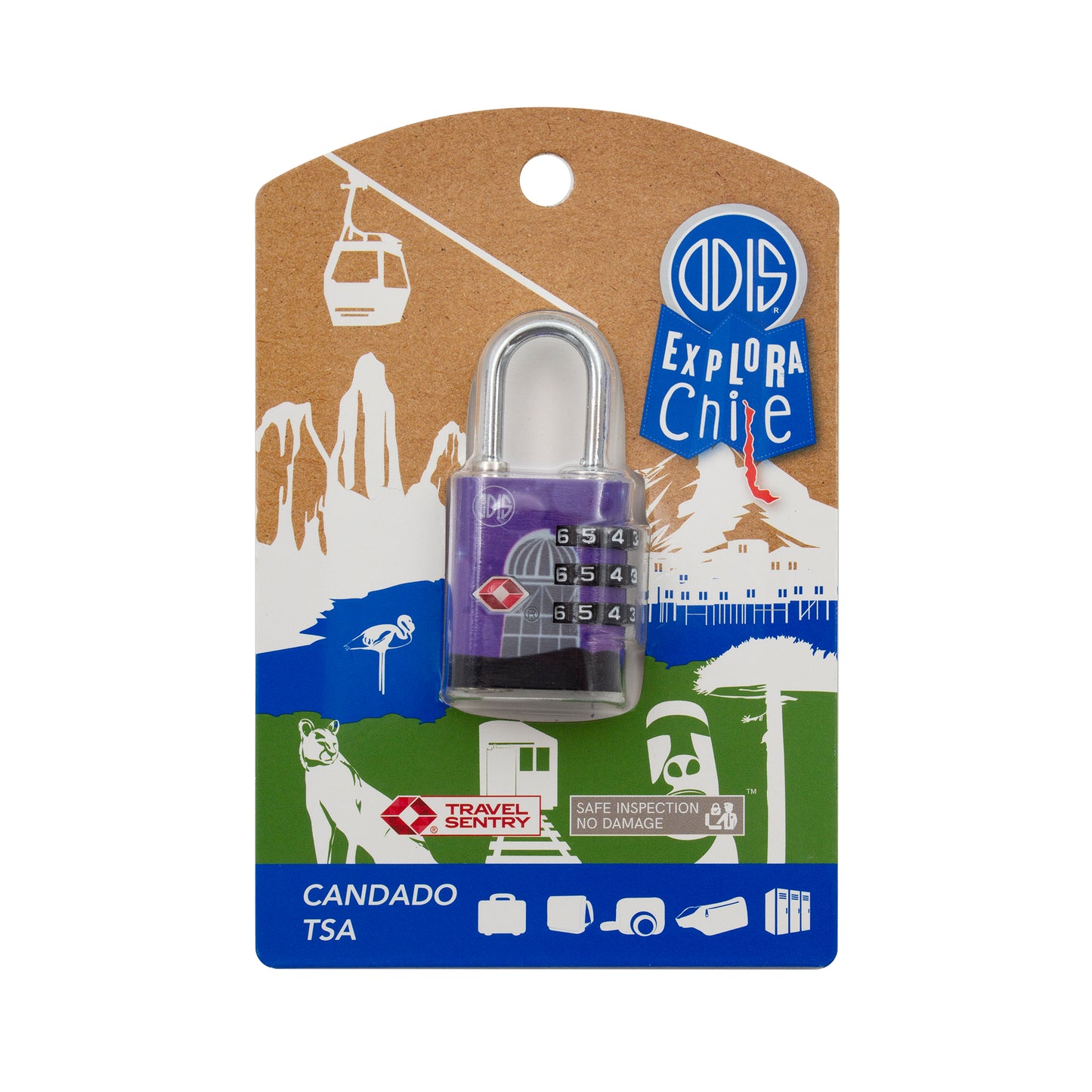 Candado Odis TSA Viaje Maleta 30mm con clave Línea Explora - Valle del Equi