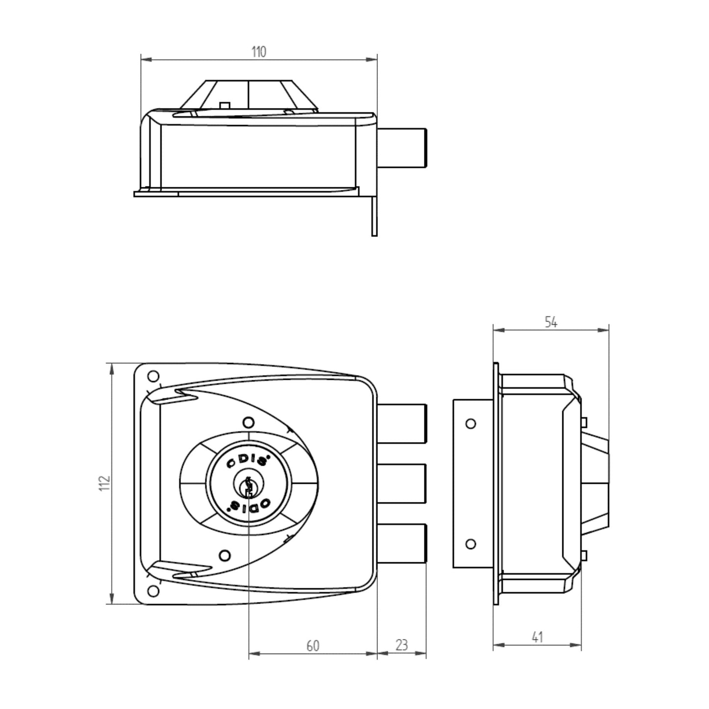 Cerradura Sobreponer Odis 751 3 Pitones Anti-sierra