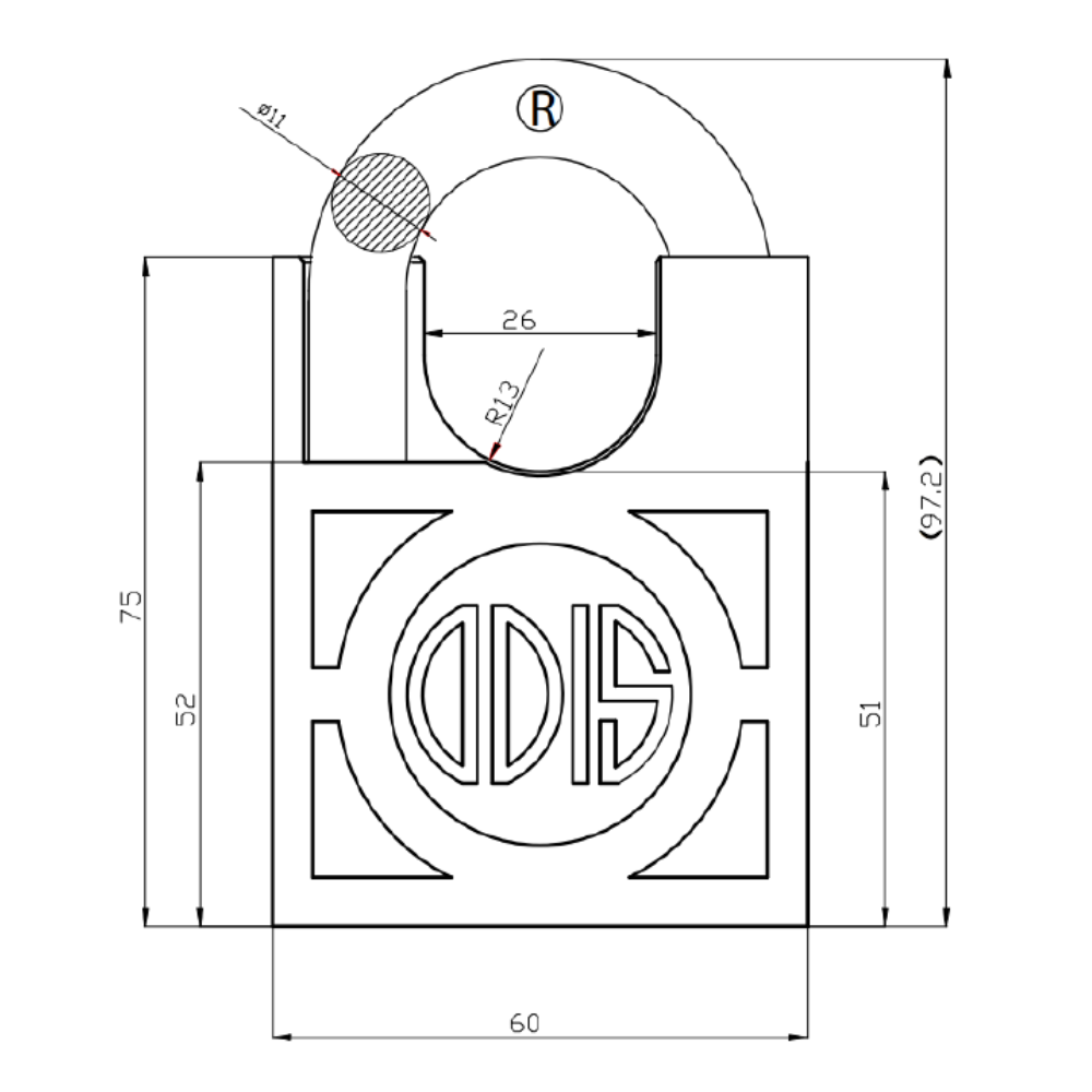 Candado Odis 360S con hombros 60mm - Igualados