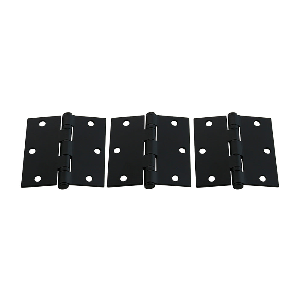 Pack 3 Bisagras Acero Odis 3,5”×3,5”×2,5mm- Negro