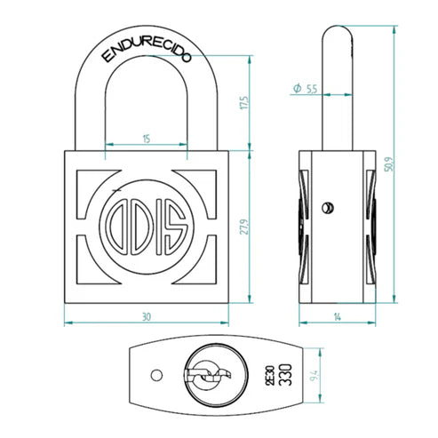 Candado Odis 330 30mm - Igualados