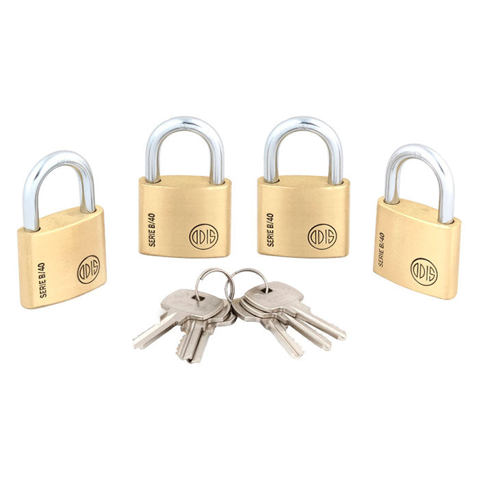 Pack 4 Candados Odis Serie B 40mm - Llaves Iguales
