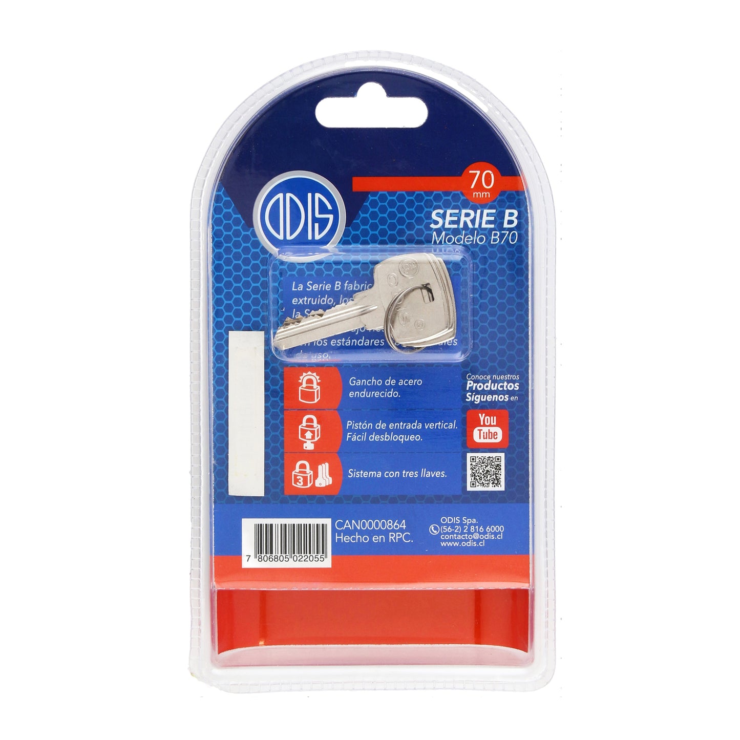 Candado Odis Serie B 70mm