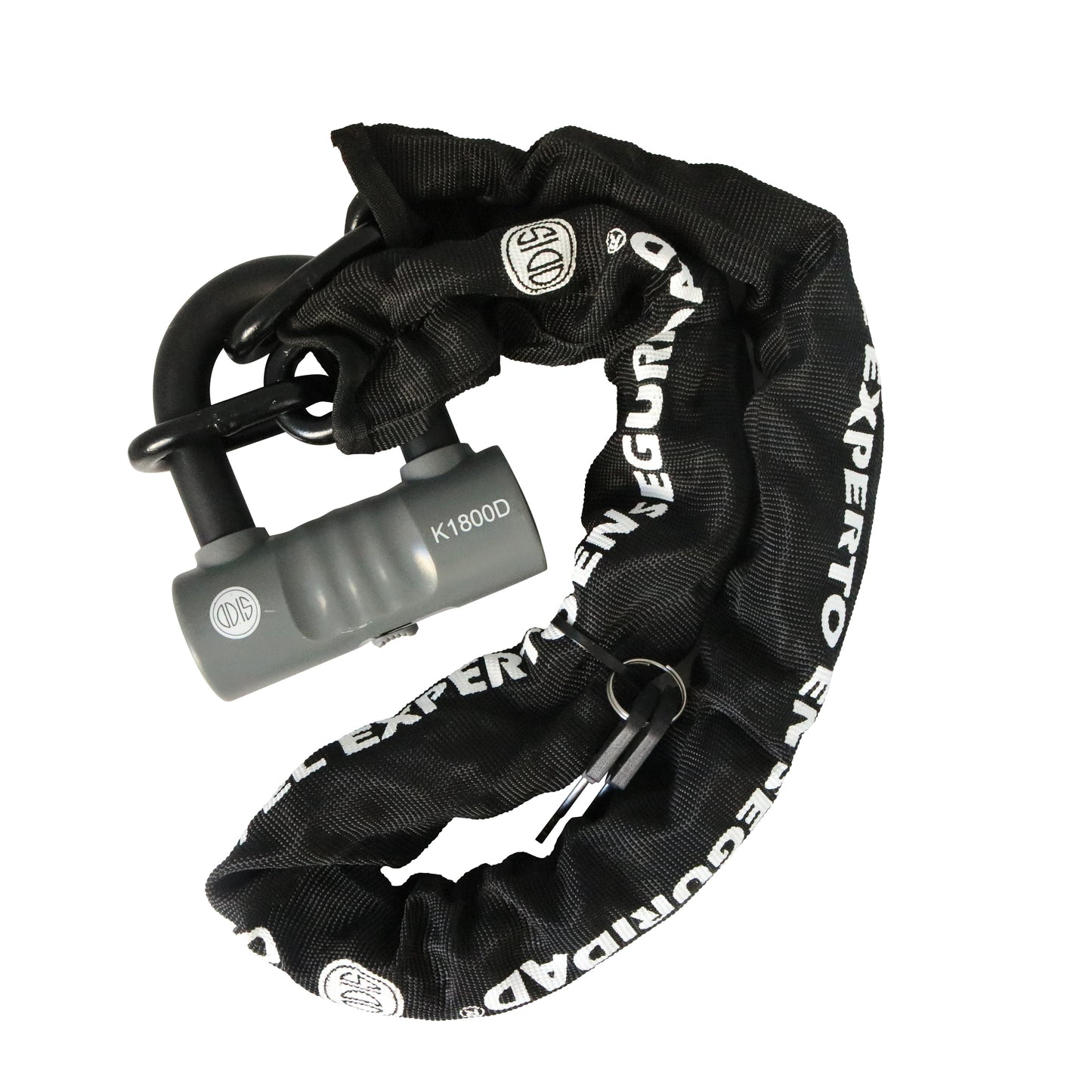 Candado Bicicleta U Lock Odis Bike K1800D Con Cadena 10mm X 1,1m Llave Disco