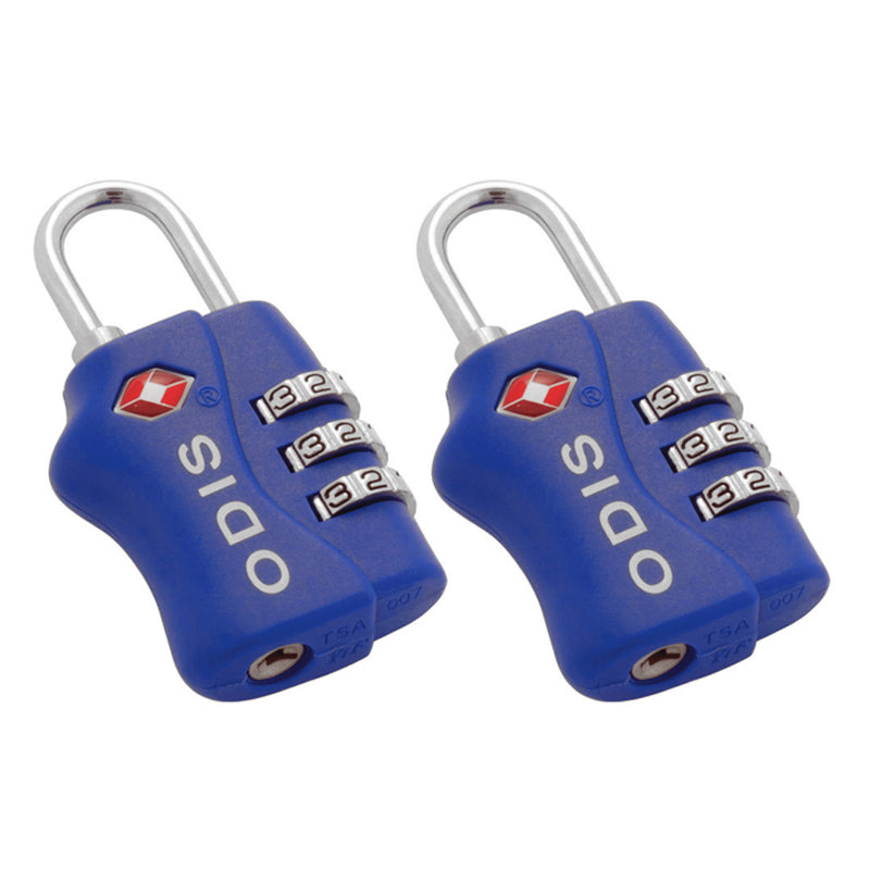 Pack Viajero: 2 Candados Odis TSA Maleta Viaje con clave - Azul