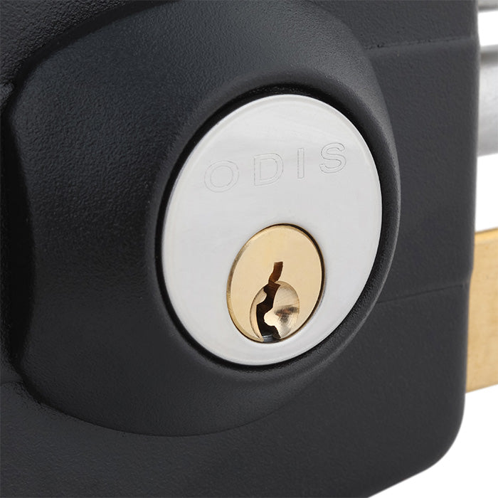 Cerradura Exterior Sobreponer Odis 323 Con Caja Metálica Para Rejas, Portones y Puertas Metálicas