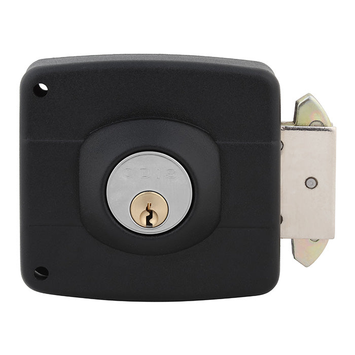 Cerradura Exterior Sobreponer Odis 393 con Caja Metálica Para Reja, Puerta Metálica o Corredera