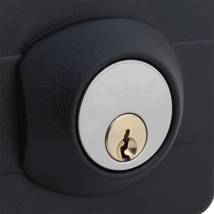 Cerradura Exterior Sobreponer Odis 393 con Caja Metálica Para Reja, Puerta Metálica o Corredera