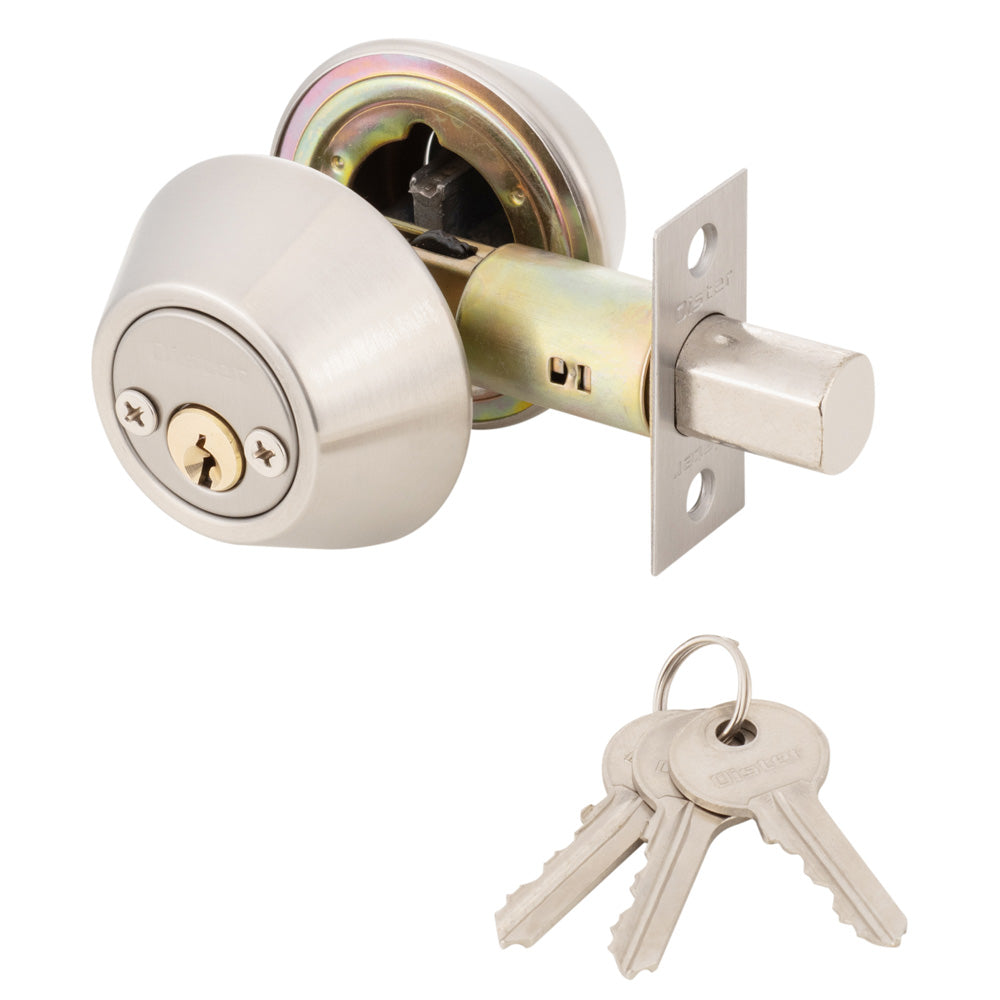 Kit Oister Acceso Plata: Cerradura Cilíndrica Acceso + Cerrojo Llave-Llave