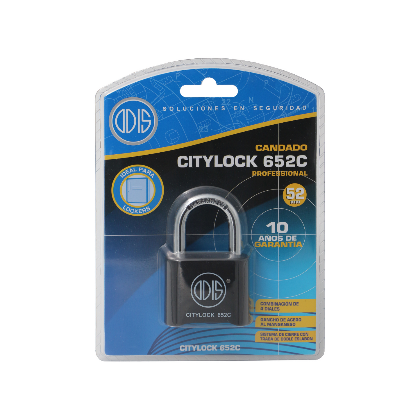 Candado Odis Citylock 652C 52mm con clave