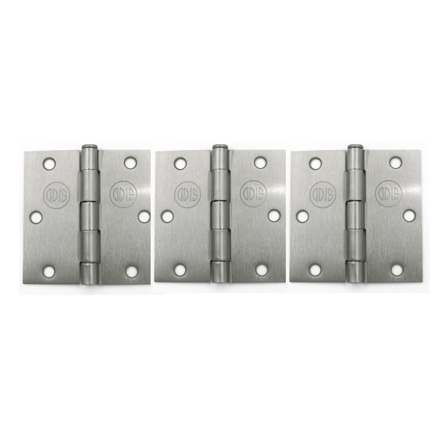 Pack 3 Bisagras Acero Odis 3,5”×3,5”× 2,0mm - Plata