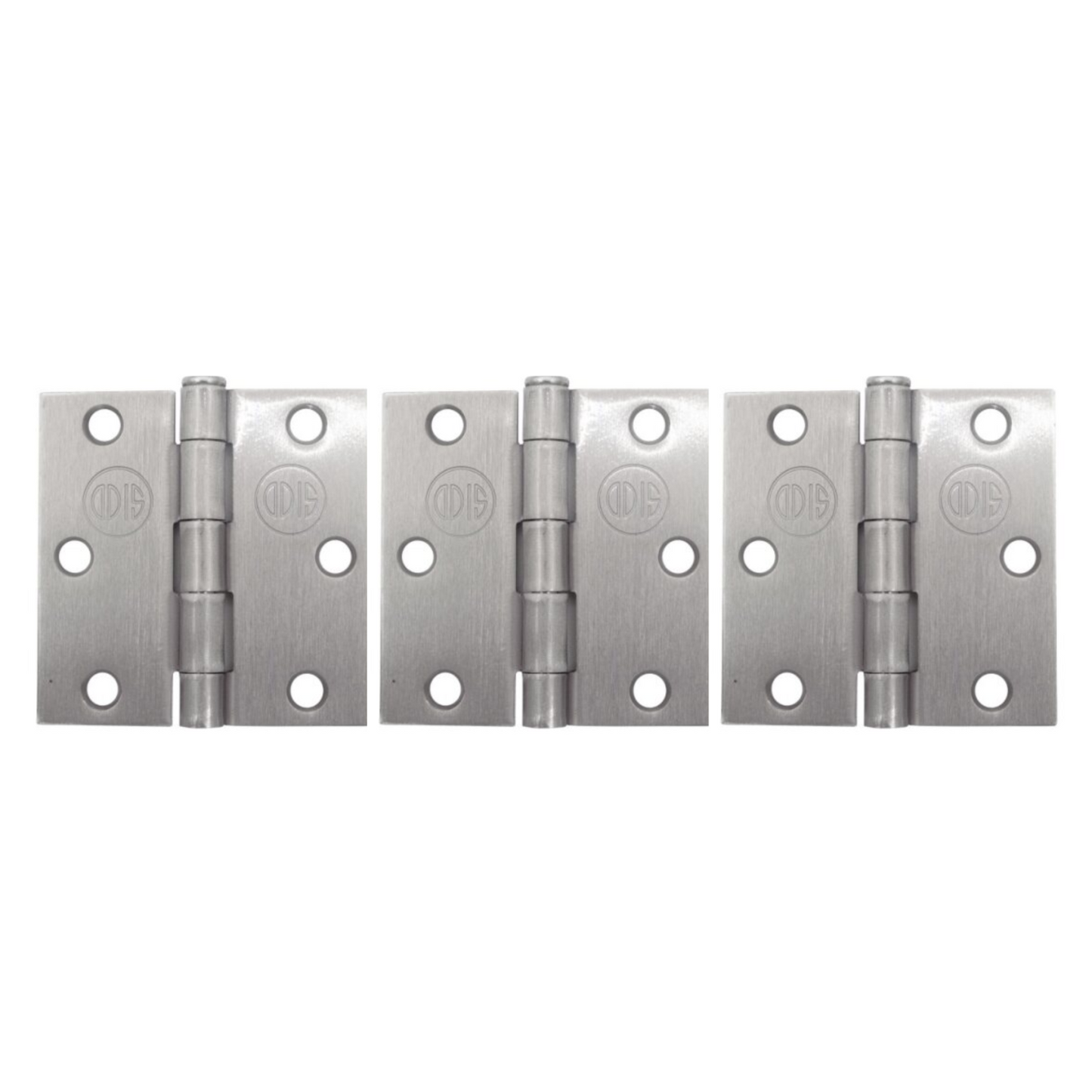 Pack 3 Bisagras Acero Odis 3”×3”× 2,0mm - Plata