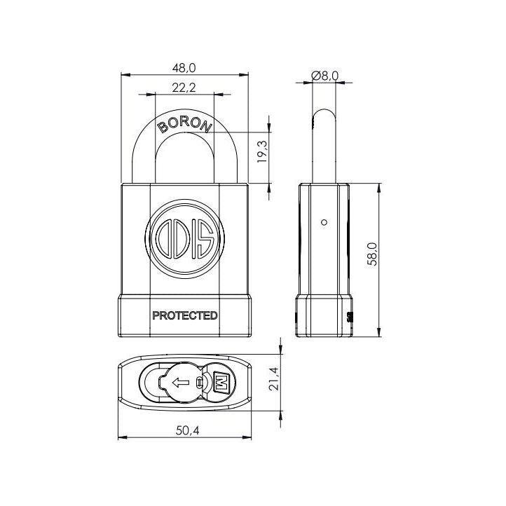 Candado Odis M40 Protected 48mm - Amaestrado