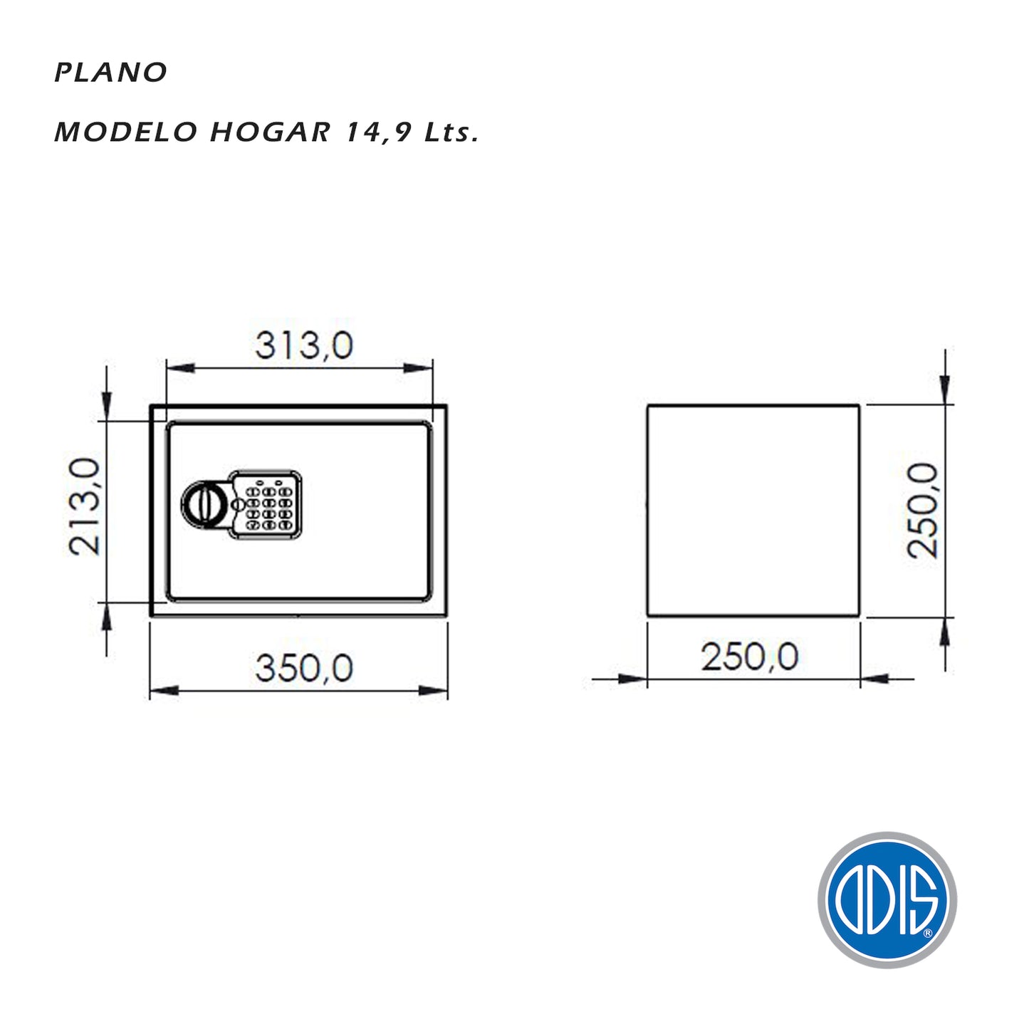 Caja Fuerte de Seguridad Digital Odis 14,9 Lts