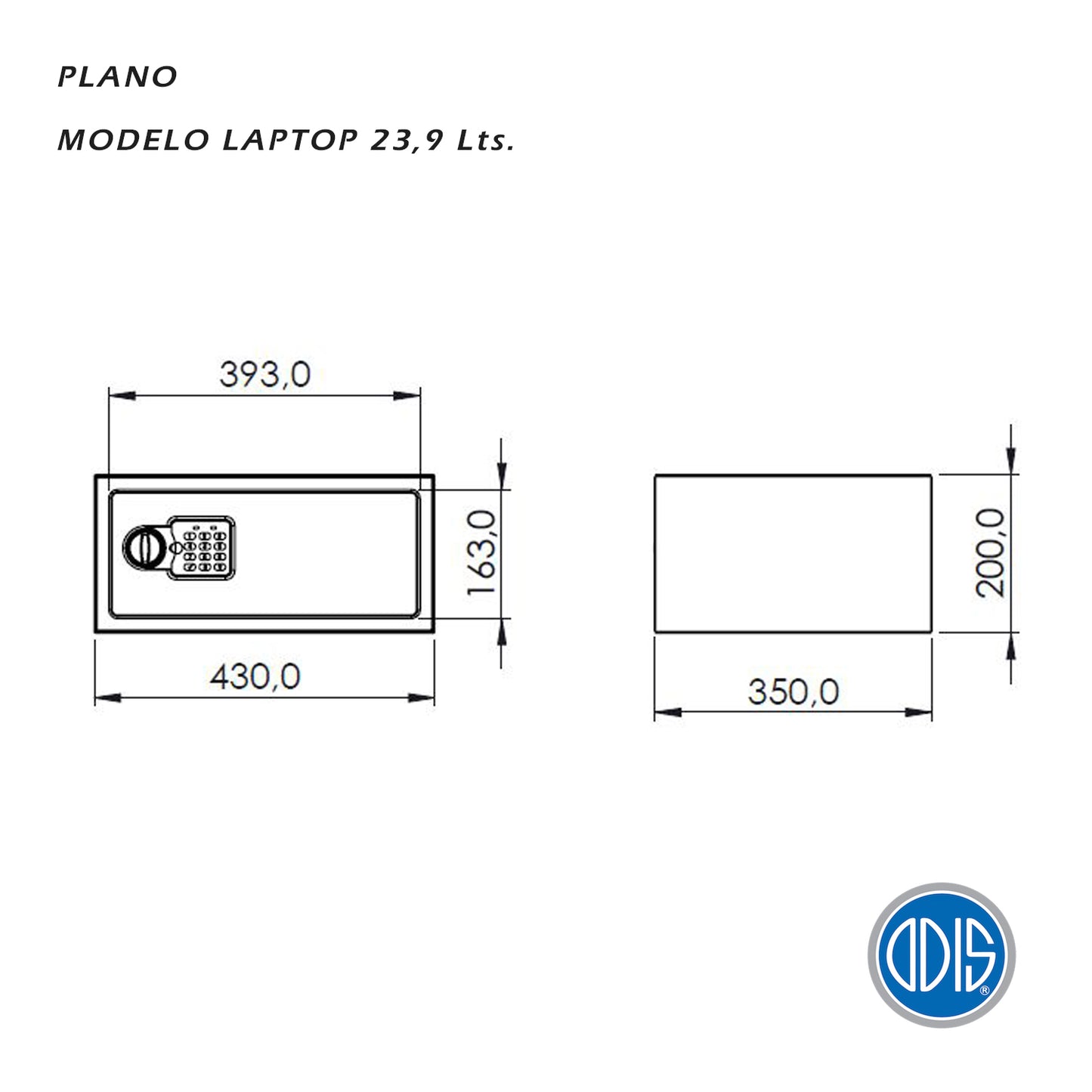 Caja Fuerte de Seguridad Digital Odis 23,9 Lts