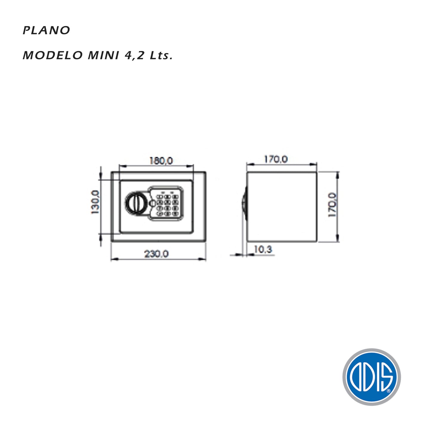 Caja Fuerte de Seguridad Digital Odis 4,2 Lts
