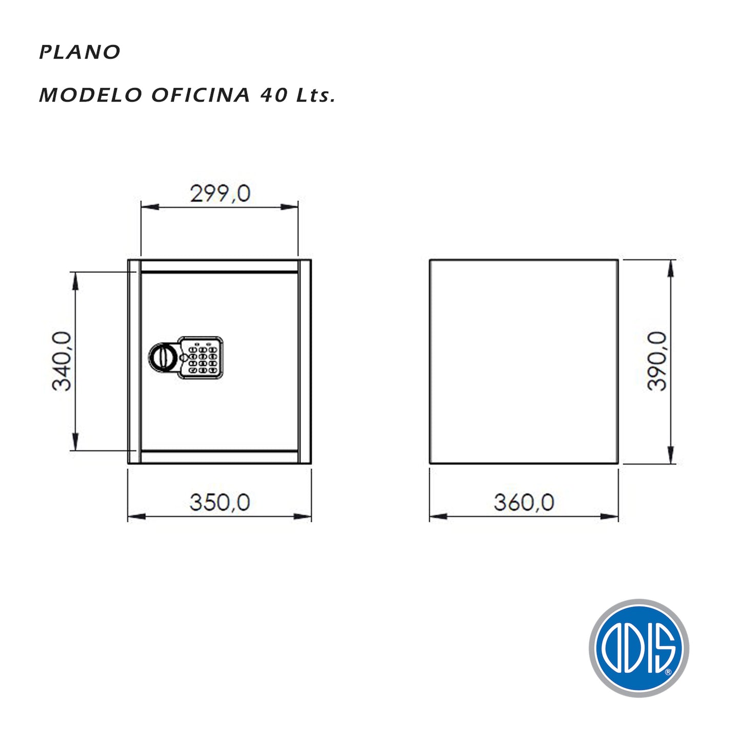 Caja Fuerte de Seguridad Digital Odis 40 Lts