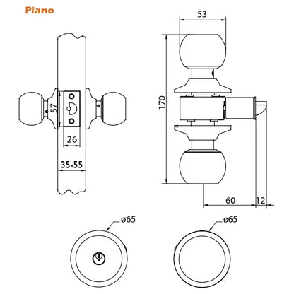 Cerradura Cilíndrica Oister 101 Baño