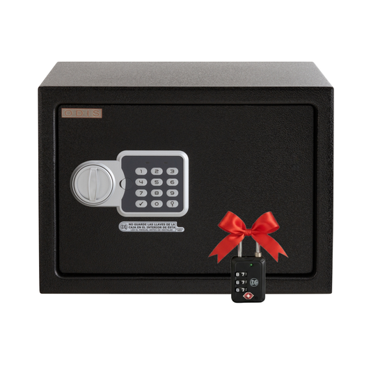Caja Fuerte de Seguridad Digital Odis 14,9 Lts + Candado Tsa Negro De Regalo