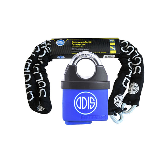 Kit Off Road: Candado Hombros 50mm + Cadena Rueda Repuesto y Cierres 10mm x 140cm