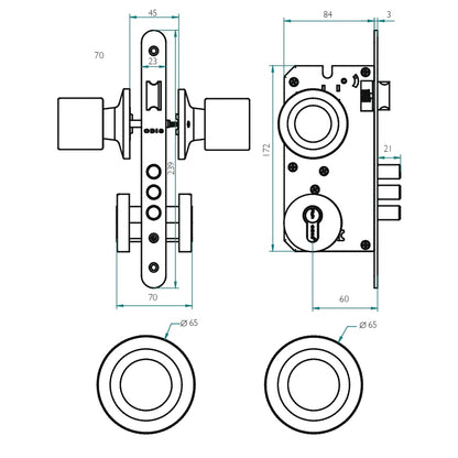 Cerradura Embutir Odis 205 Acceso - Plata