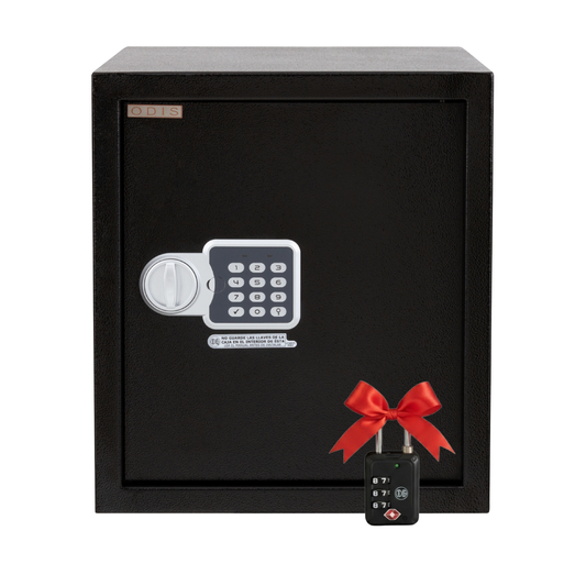 Caja Fuerte de Seguridad Digital Odis 40 Lts + Candado Tsa Negro De Regalo