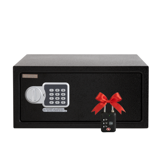 Caja Fuerte de Seguridad Digital Odis 23,9 Lts + Candado Tsa Negro De Regalo
