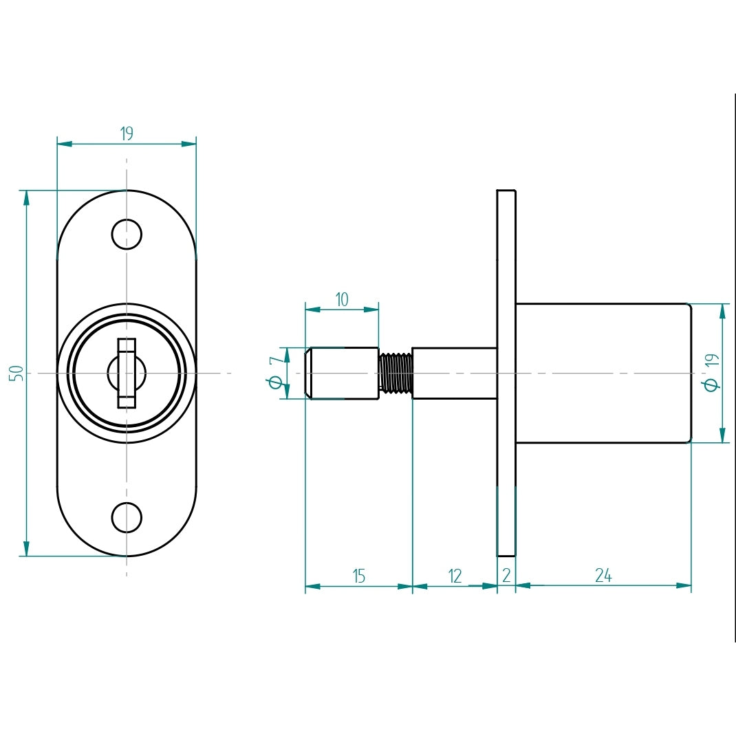 Cerradura para Muebles Odis Corredera 2460-1924