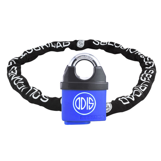 Kit Off Road: Candado Hombros 50mm + Cadena Rueda Repuesto y Cierres 10mm x 170cm