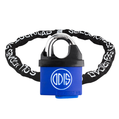 Kit Off Road: Candado Hombros 60mm + Cadena Rueda Repuesto y Cierres 10mm x 170cm