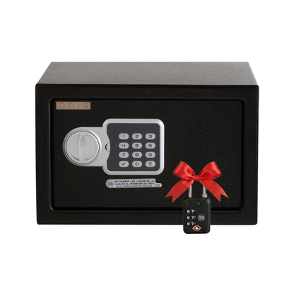 Caja Fuerte de Seguridad Digital Odis 8,5 Lts + Candado Tsa Negro De Regalo