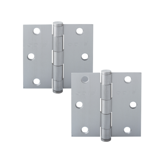 Pack 2 Bisagras Odis de 3,5x3,5x25 Canto Recto - Plata