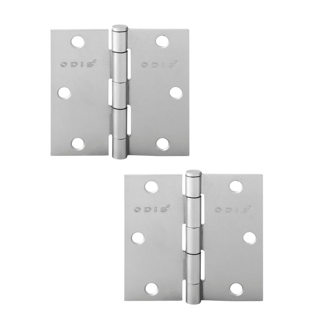 Pack 2 Bisagras Acero Odis 3”x3”x2.0mm Canto Recto - Plata