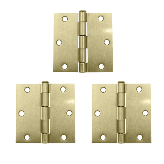 Pack 3 Bisagras Fierro Odis Con Rodamiento 3,5”×3,5”×2,2mm - Bronce