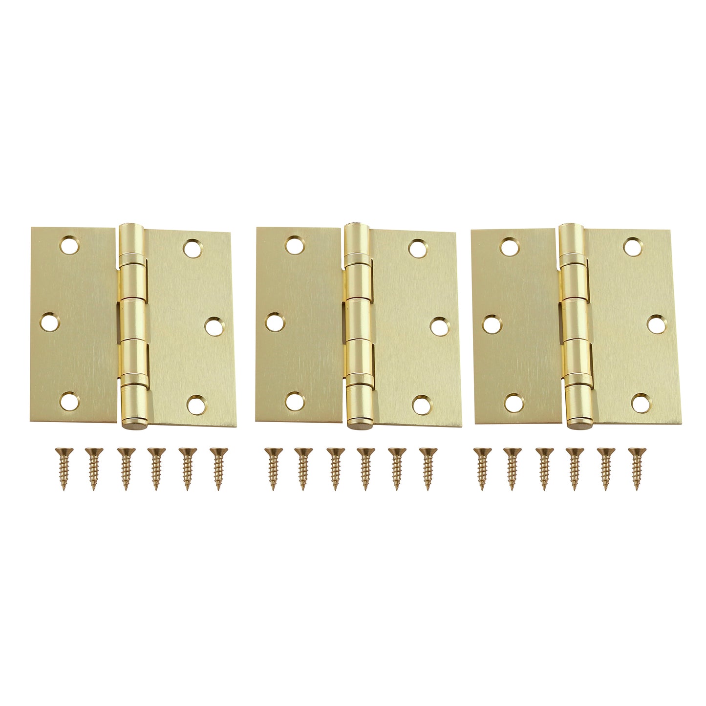 Pack 3 Bisagras Fierro Odis Con Rodamiento 3,5"x3,5"x2,2 mm canto recto - Bronce