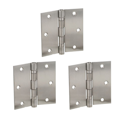 Pack 3 Bisagras Fierro Odis Con Rodamiento 3,5”×3,5”×2,2mm - Plata