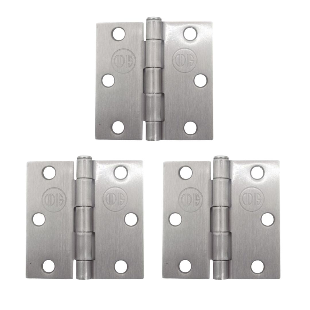 Pack 3 Bisagras Acero Odis 3”×3”× 2,0mm - Plata