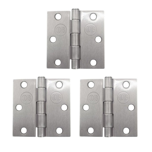 Pack 3 Bisagras Acero Odis 3”×3”× 2,0mm - Plata