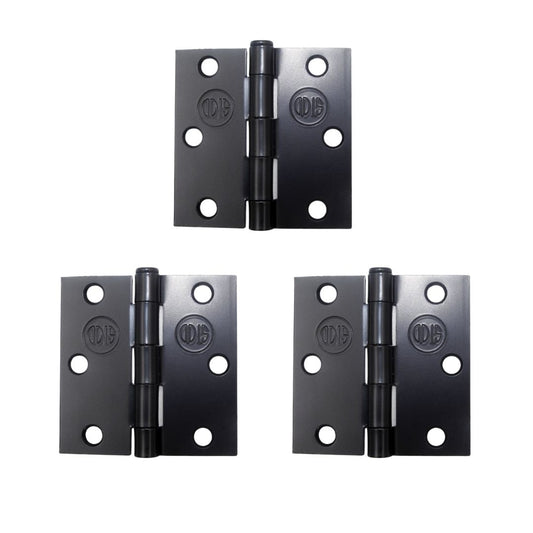 Pack 3 Bisagras Acero Odis 3”× 3”×2,0mm - Negro