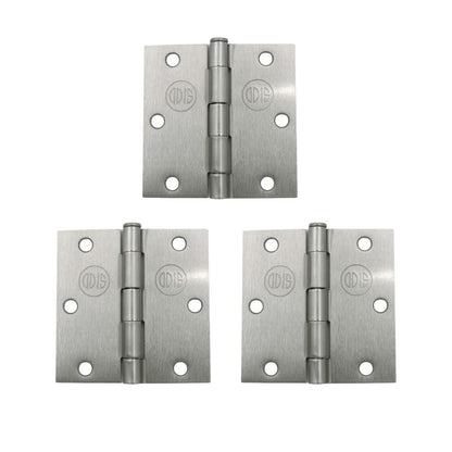 Pack 3 Bisagras Acero Odis 3,5”×3,5”× 2,0mm - Plata