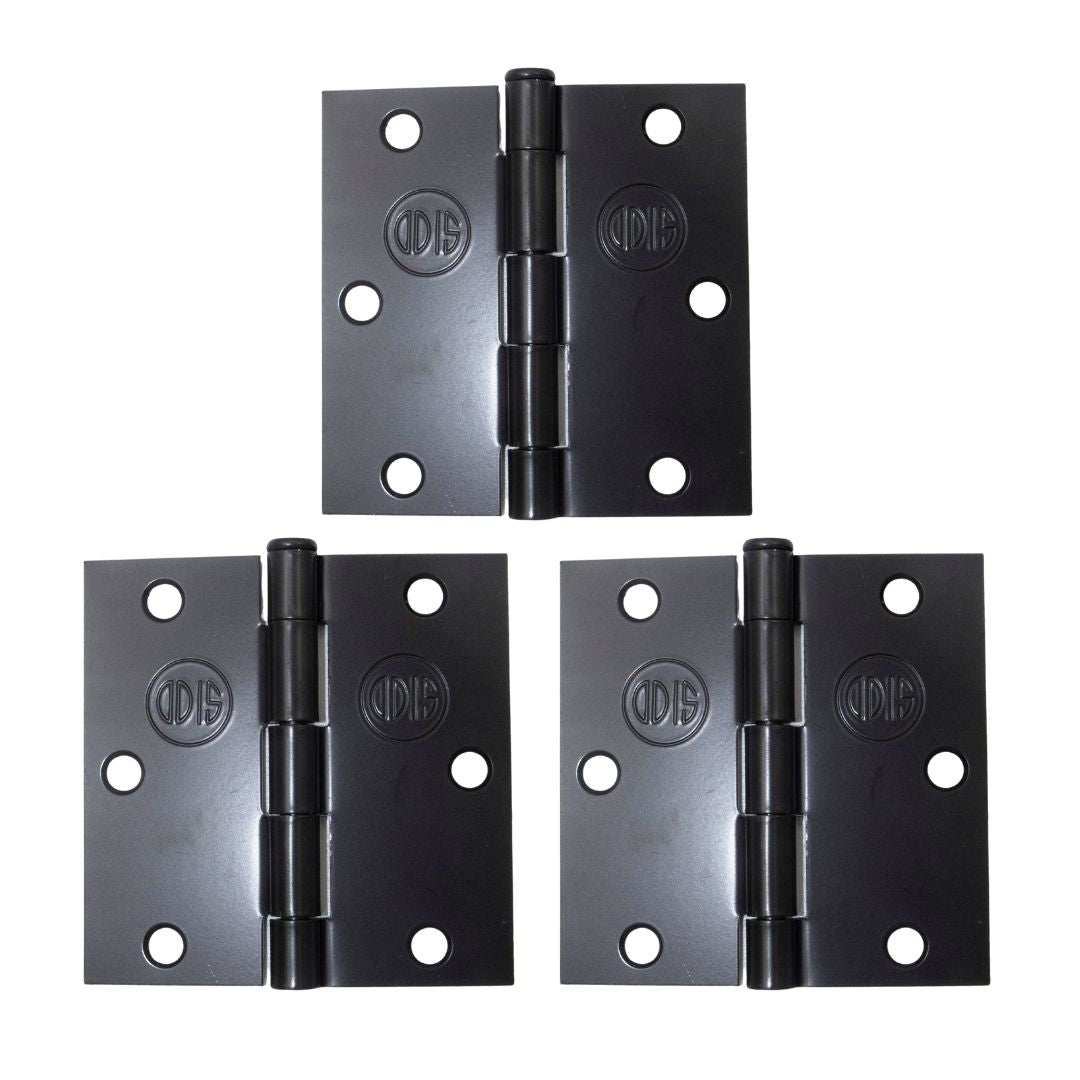 Pack 3 Bisagra Acero Odis 3,5”×3,5”×2,0mm - Negro