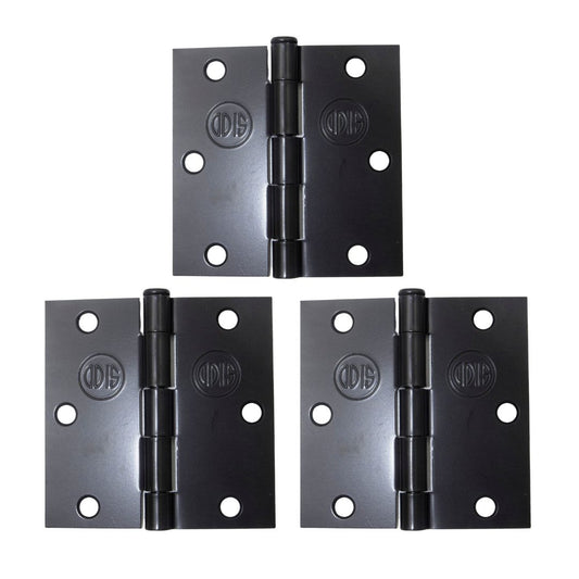 Pack 3 Bisagra Acero Odis 3,5”×3,5”×2,0mm - Negro