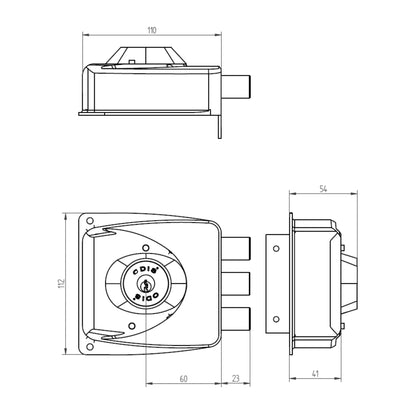 Cerradura Sobreponer Odis 751 3 Pitones Anti-sierra