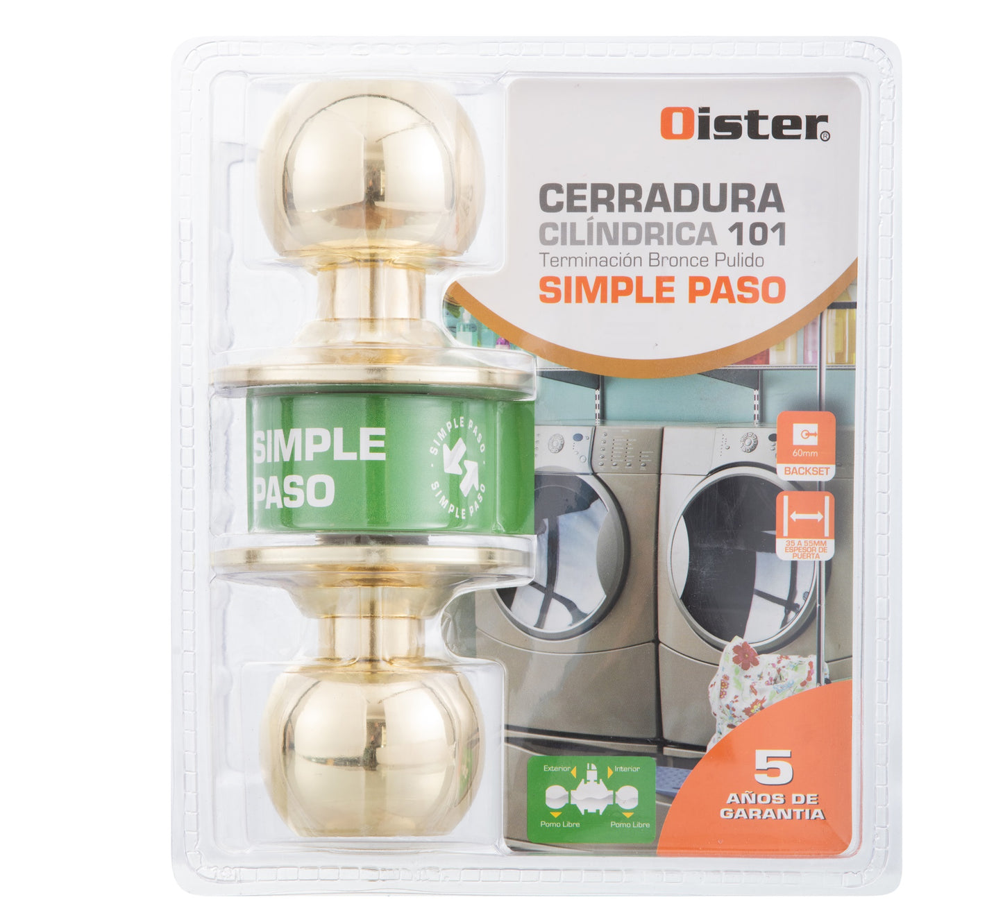 Cerradura Cilíndrica Oister 101 Simple Paso