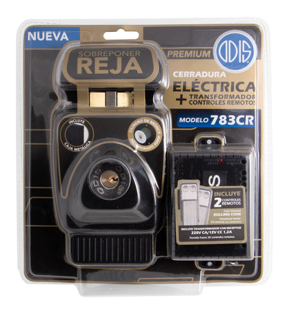 Kit Odis Eléctrico: Cerradura Exterior Sobreponer 783 + Transformador + 2 Controles
