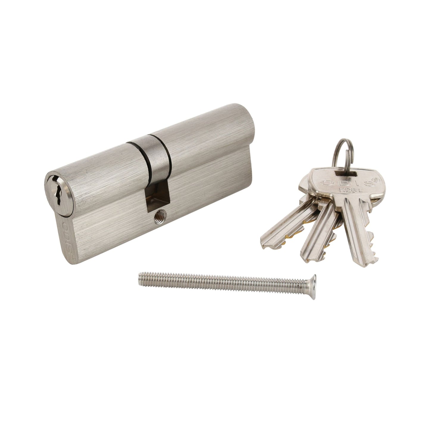 Cilindro Odis Llave-Llave Estándar 80mm (35-45) Leva Centrada Plata.